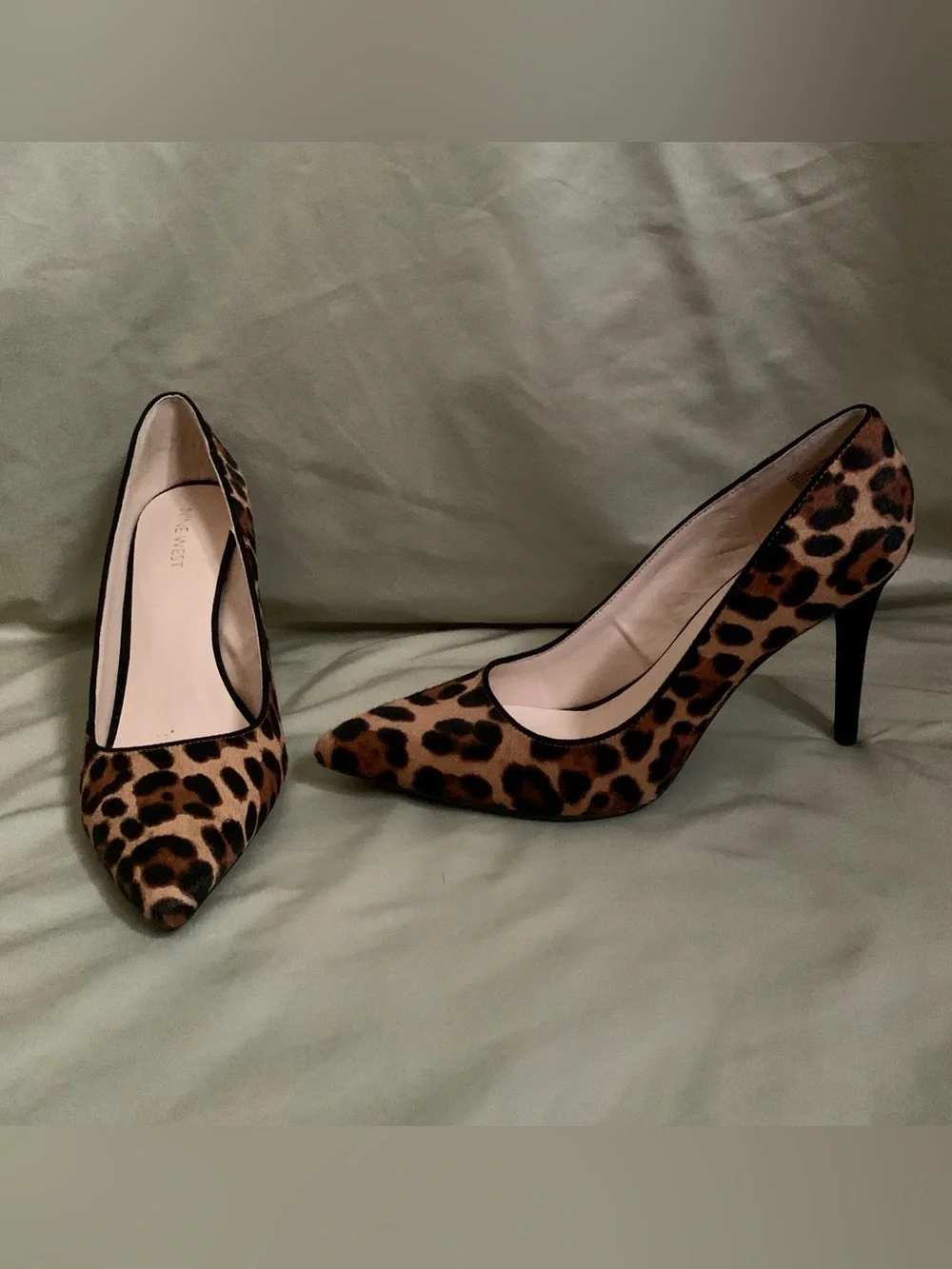 Nine West Leopard-Print Pointed Toe Pumps - Brown/Black